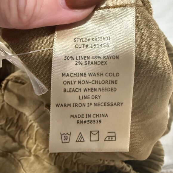 Kut from the Kloth Drawcord Waist Linen Blend Cropped Pants Size M. - Picture 5 of 8